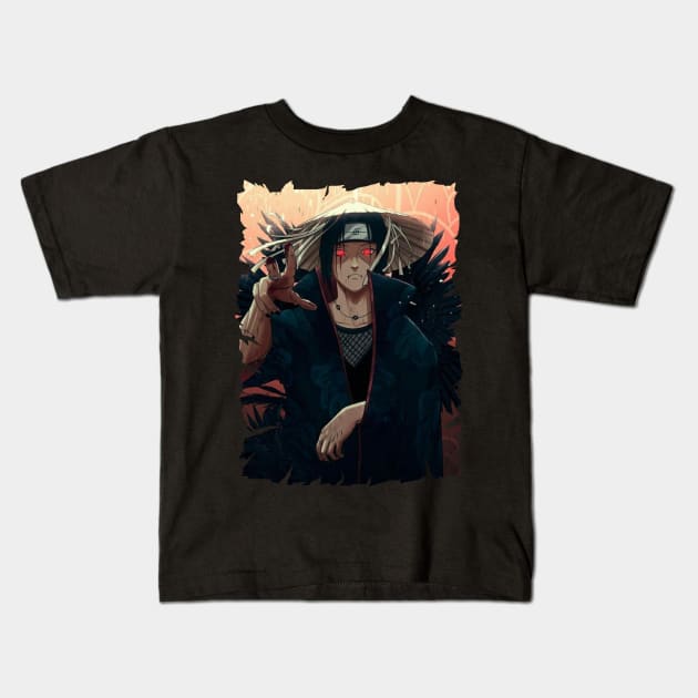 ITACHI UCHIHA MERCH VTG Kids T-Shirt by funnymushroomz